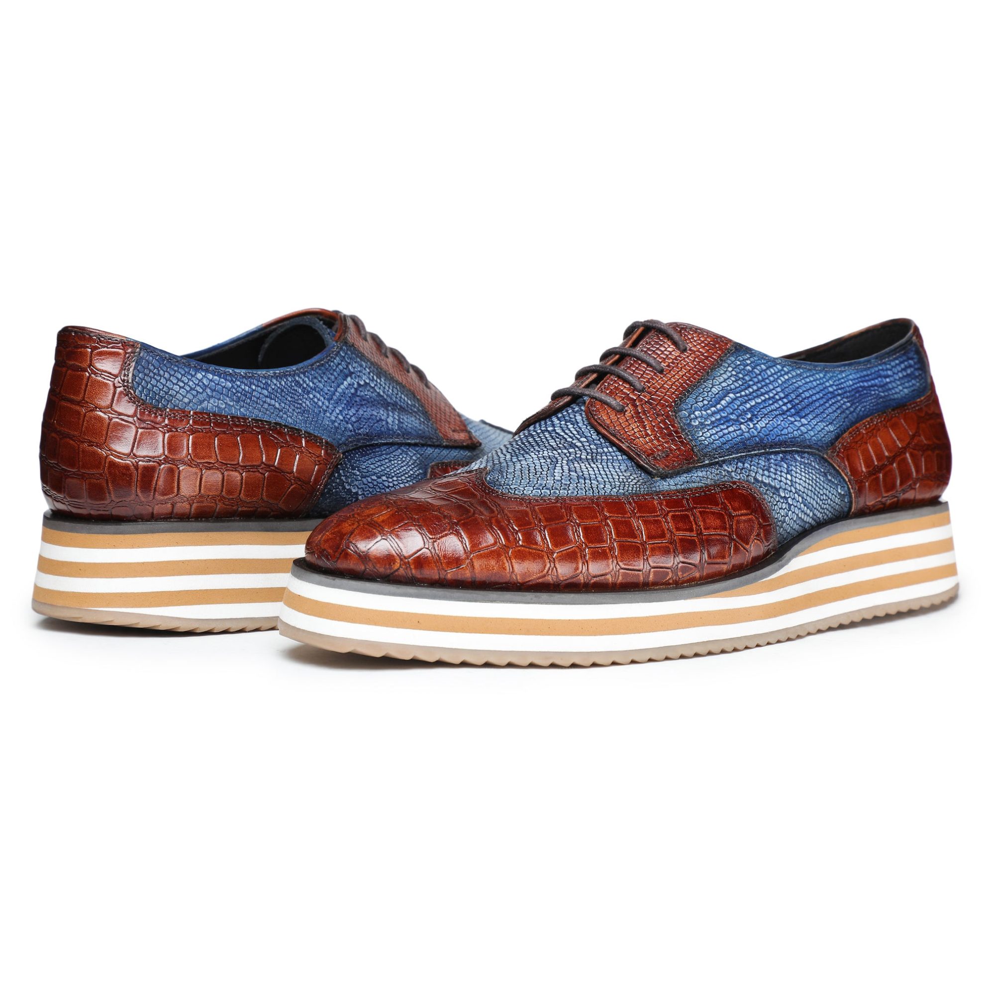 Wingtip Sneakers- Crocs Brown & Blue
