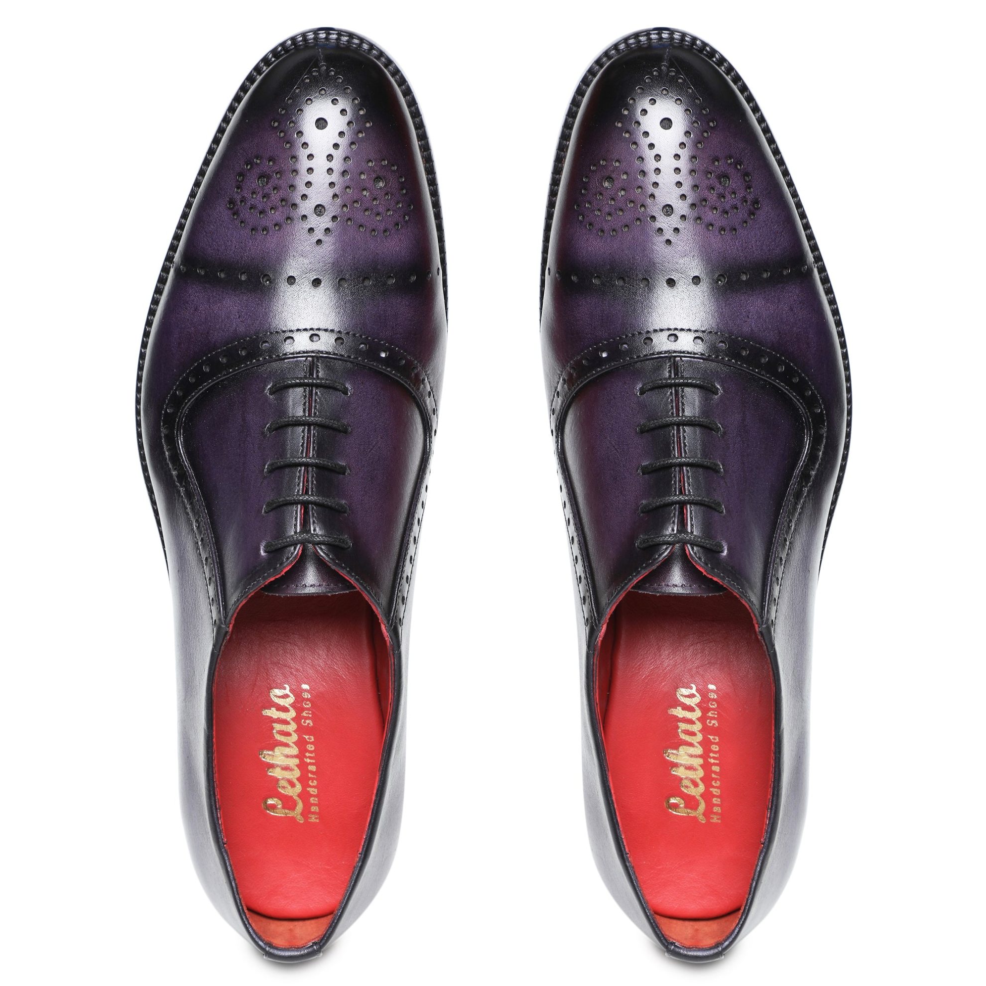 Medallion Toe Oxford- Purple