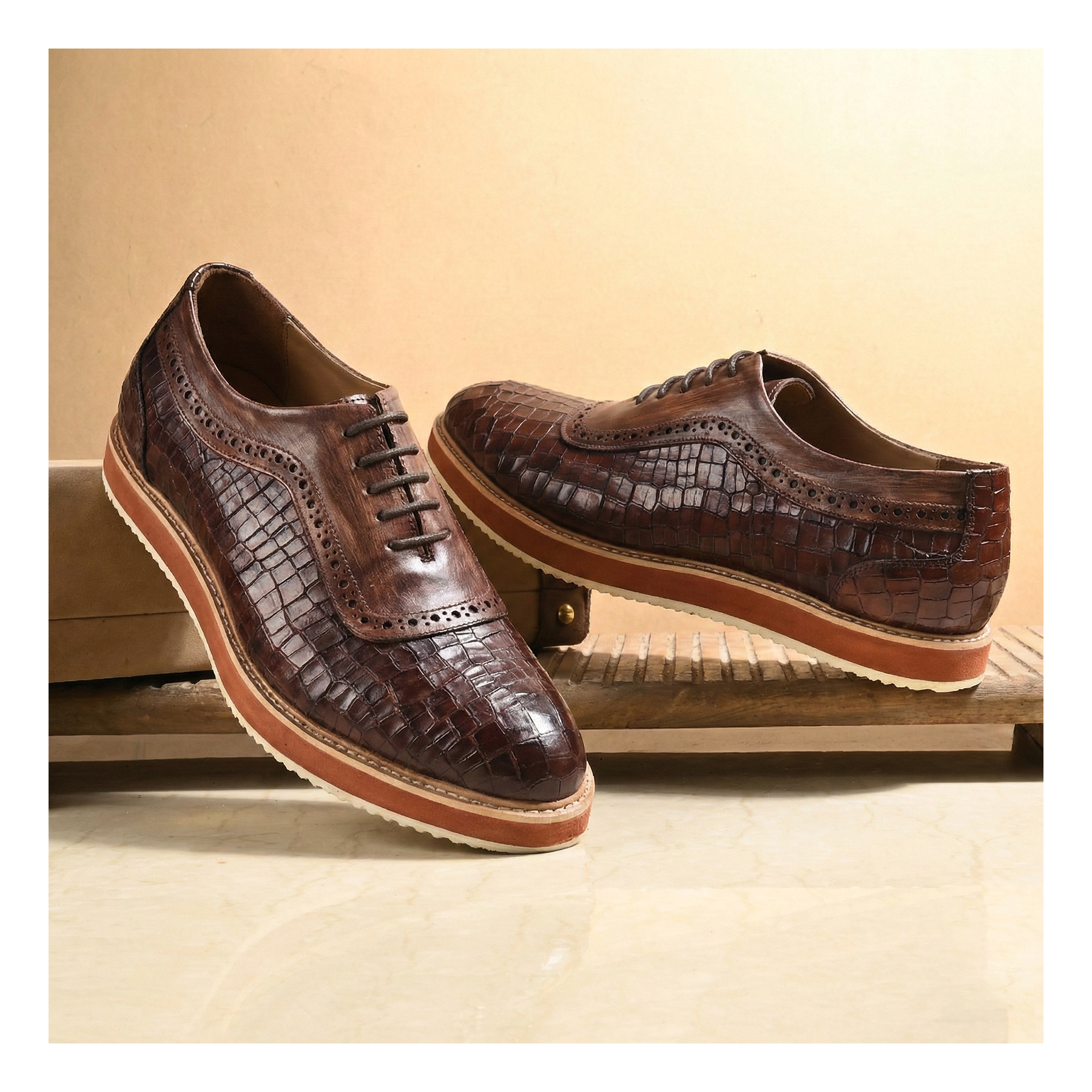 Oxford Sneakers- Croc Brown