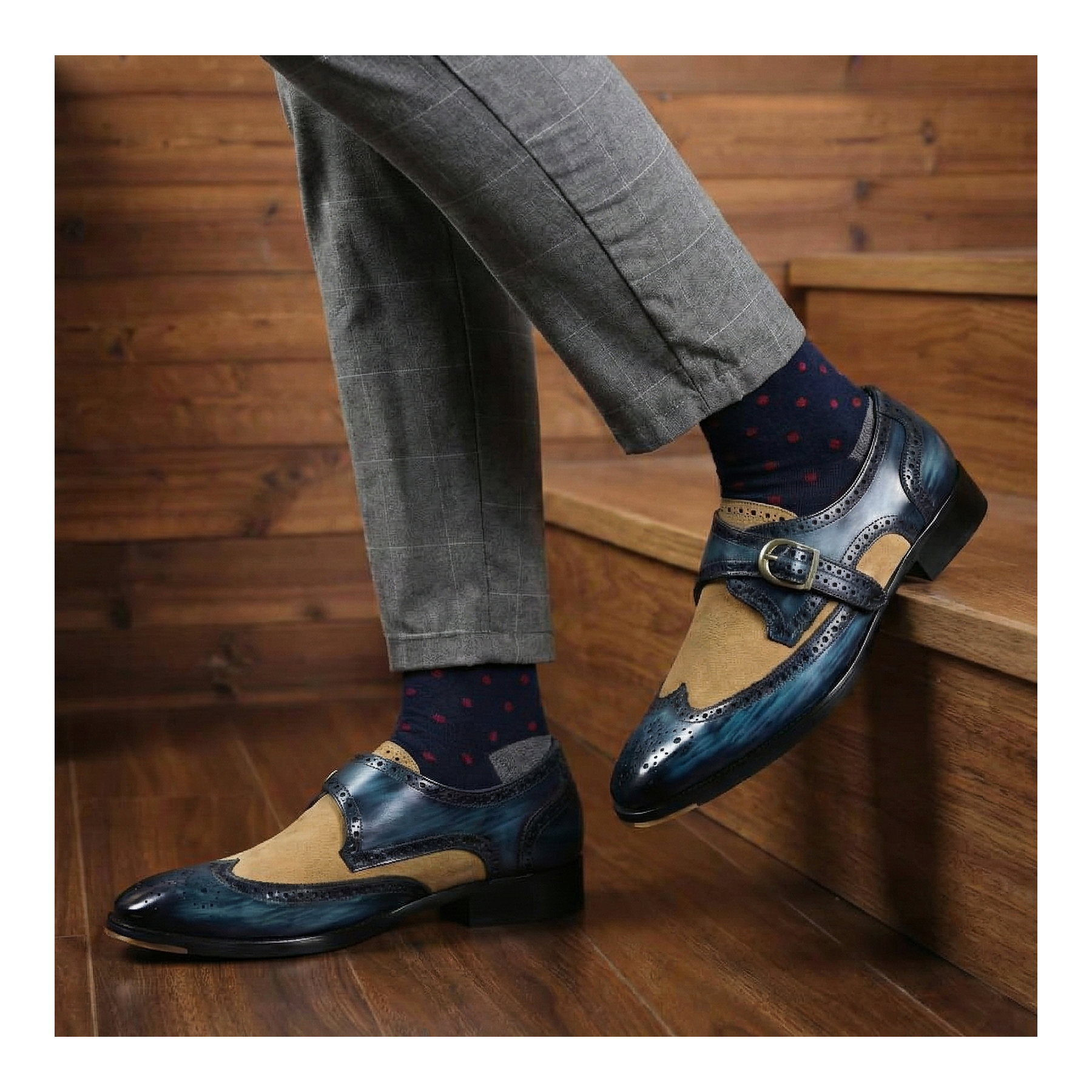 Single Monk Strap - Navy Blue