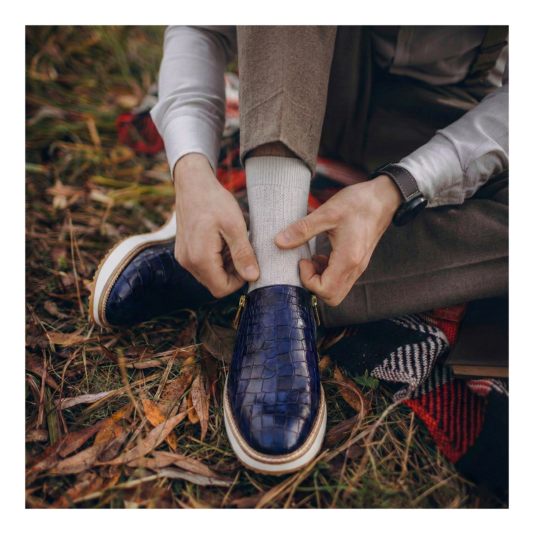 Slip On Zipper Sneakers- Crocs Navy