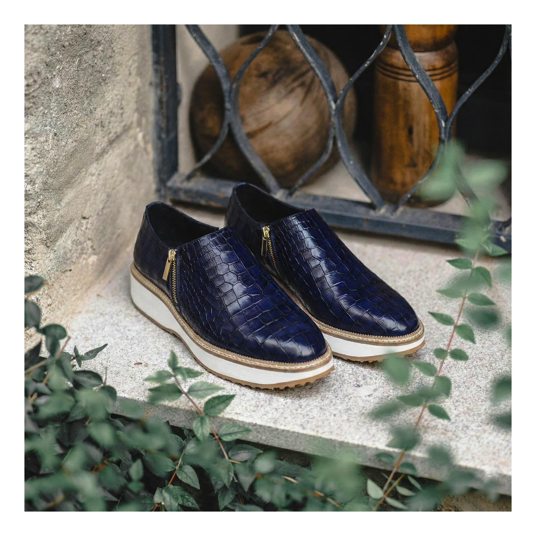 Slip On Zipper Sneakers- Crocs Navy