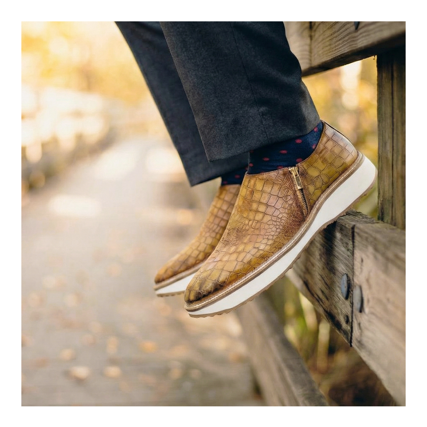 Slip On Zipper Sneakers- Crocs Olive Tan