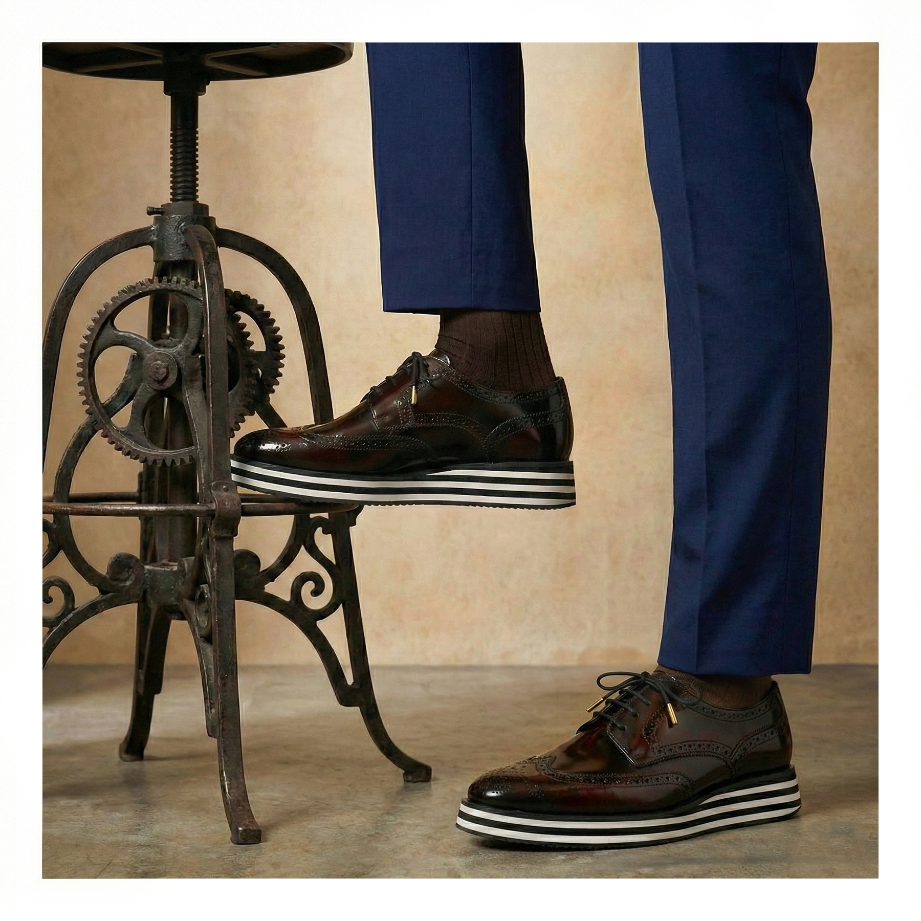 Wingtip Sneakers- Burgundy